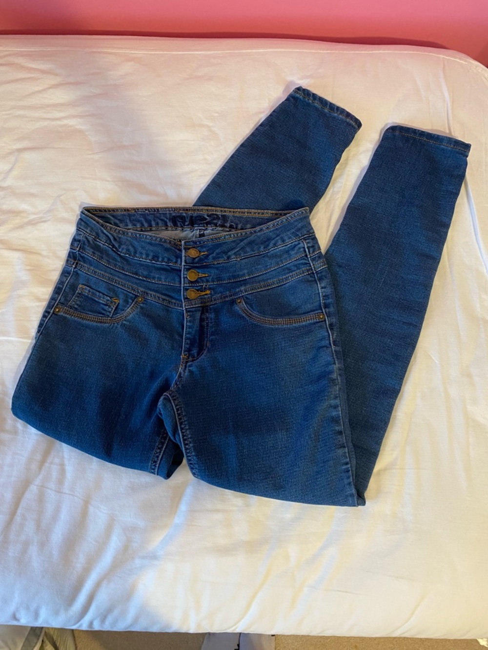 Rue21 high waist freedom flex regular fit blue jeggings, size 7/8